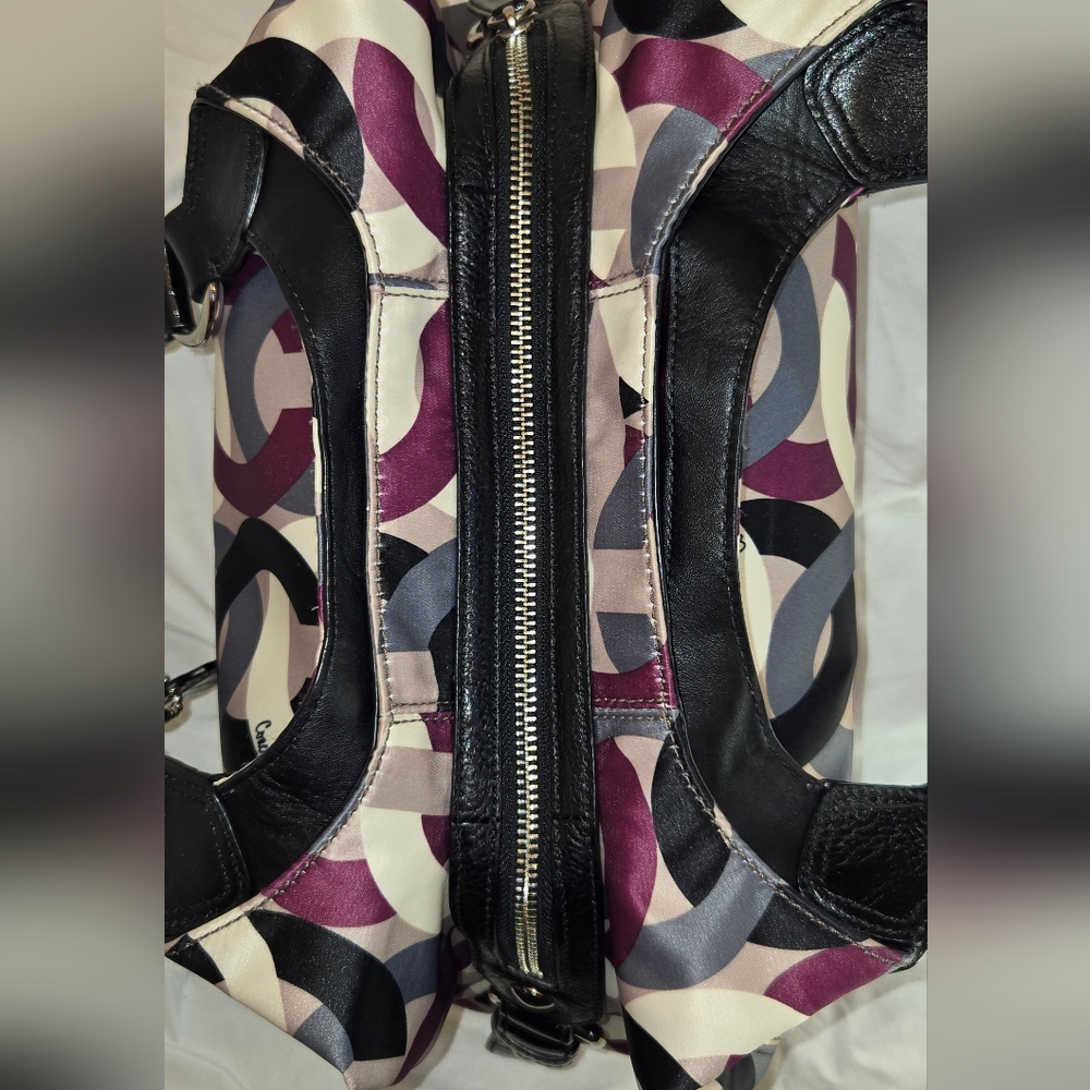 Coach Maggie Black and Purple  Shoulder Bag - Picture 8 of 14